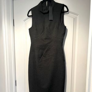 Black Halo grey wool sheath dress brand new with tags size 8